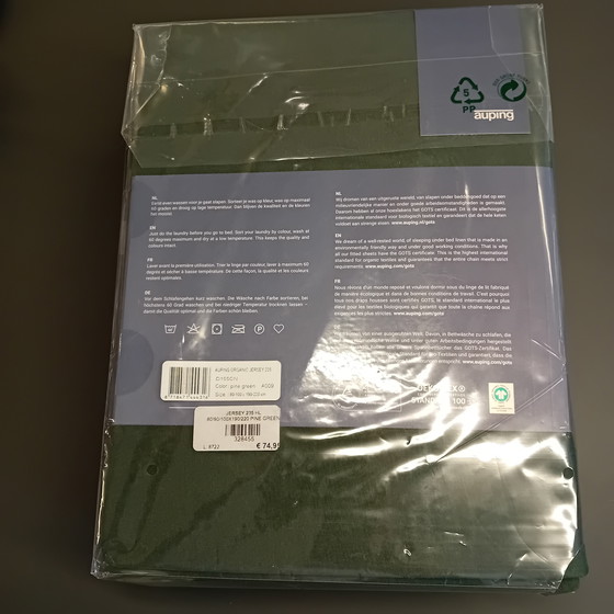 Image 1 of Lenzuolo con angoli in jersey verde pino 90x200/210