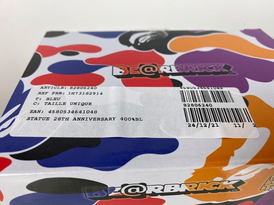 Image 1 of Bearbrick BAPE A BATHING APE 28. Jubiläum 02 CAMO #2 400% MEDICOM Toys