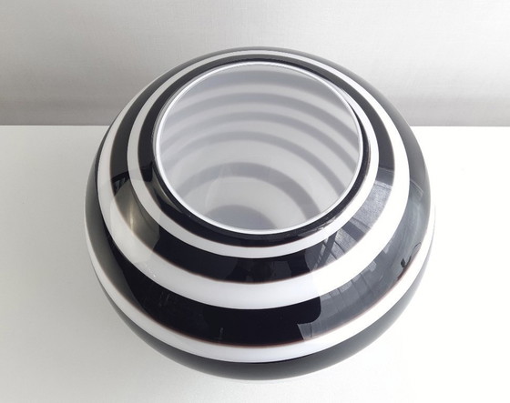 Image 1 of Large ILU di Vetro glass table lamp / floor lamp, model Zebra black and white glass, Italian glass Dutch design