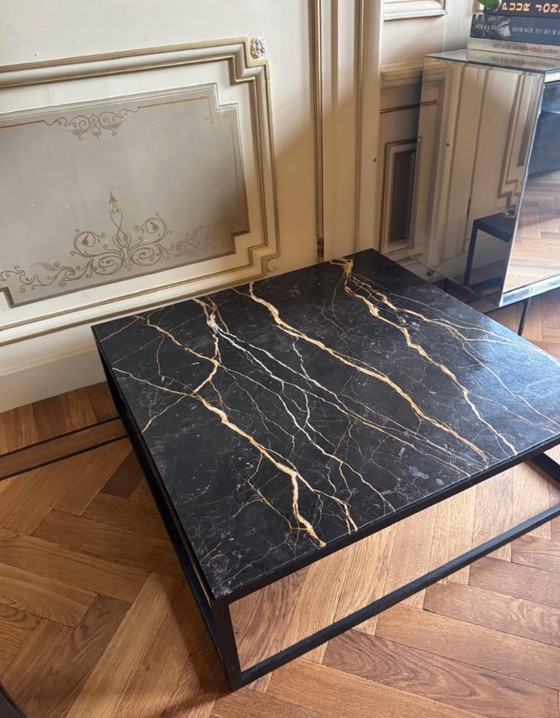 Janua SC54 Couchtisch – 80 x 80 cm – Schwarzer Portoro-Marmor – Guter Zustand – Couchtische, Marble (photo 3 of 5)