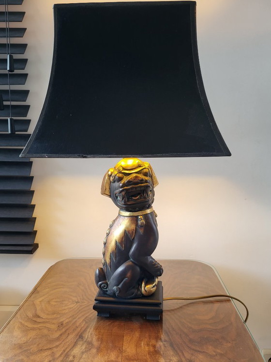 Image 1 of Foo dog tafellamp, Deknudt, jaren 1970, België.