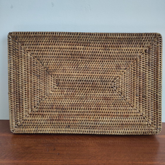 Image 1 of Wunderschönes handgefertigtes Tablett aus burmesischem Weidengeflecht