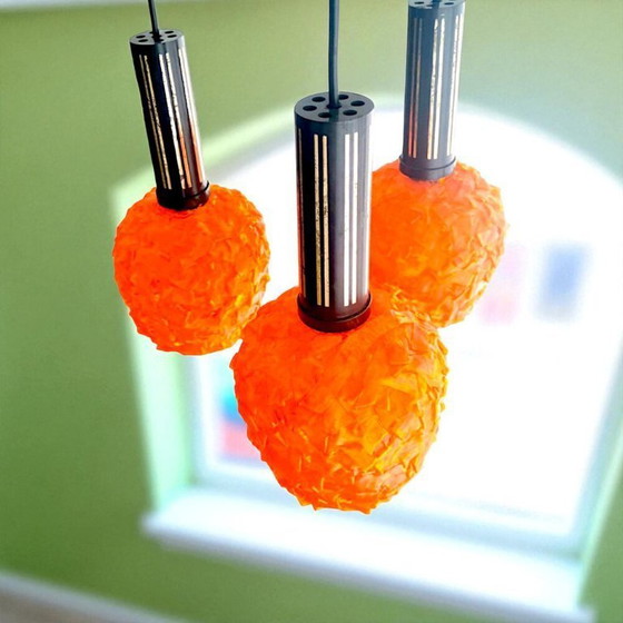 Image 1 of Orange Cascading Spaghetti Hanging Lamp, 1960s