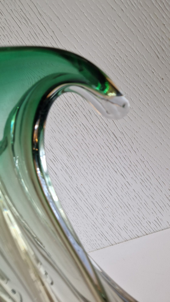 Image 1 of Murano glass vase green orange