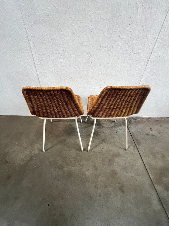 Image 1 of Tweetal vintage rotan stoelen, Dirk van Sliedregt, 1960's