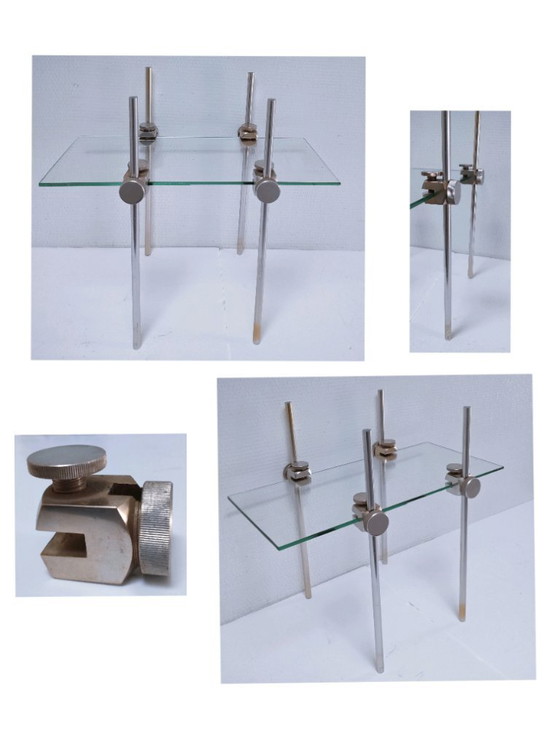 Image 1 of Scaffale espositivo vintage in vetro e metallo