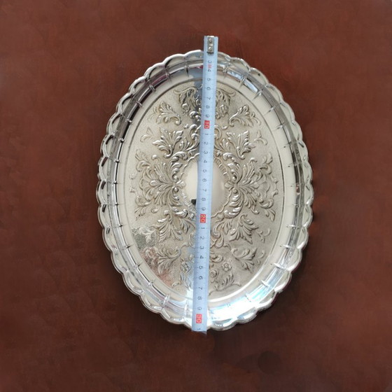 Image 1 of SET DI VASSOI IN ALPACA GOFFRATI