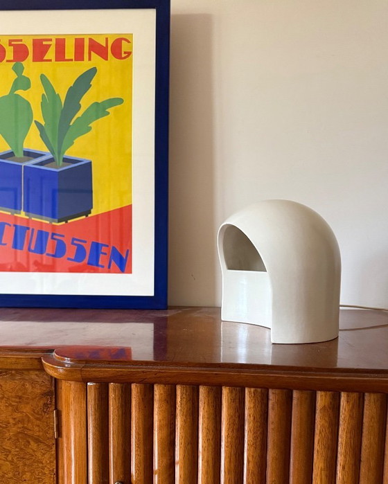 Image 1 of Organic white ceramic table lamp, Italy 1970
