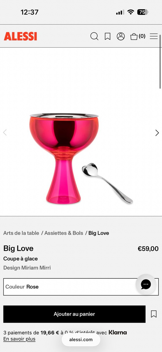 Alessi Big Love IJscoupes, oranje, roze en groen, Tafelaccessoires, Kunststof, Metaal, Modern (foto 5 van 5)