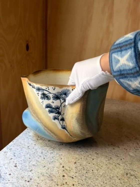 Unique Joop Cock Studio Pottery – Hand-Painted Sculptural Ceramic Vase Pot - Dutch Design Hand Made Ceramics (photo 6 of 15)