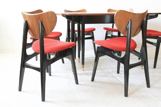 Mid-Century Drop Leaf Table with Butterfly Dining Chairs by E. Gomme for G-Plan, Set of 7 – Dining set (photo 3 of 9)