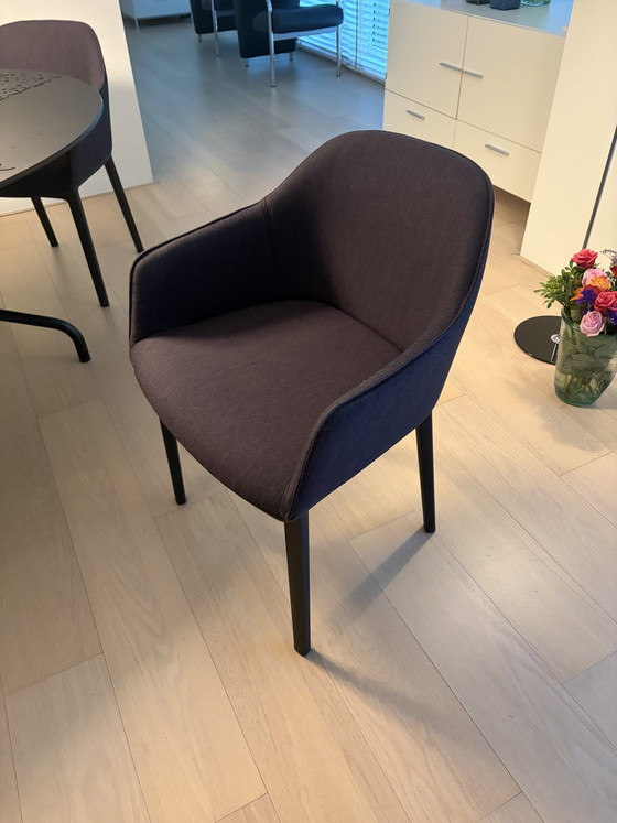 4 sillas de comedor Vitra, Plástico, Textil, Púrpura (foto 4 de 5)