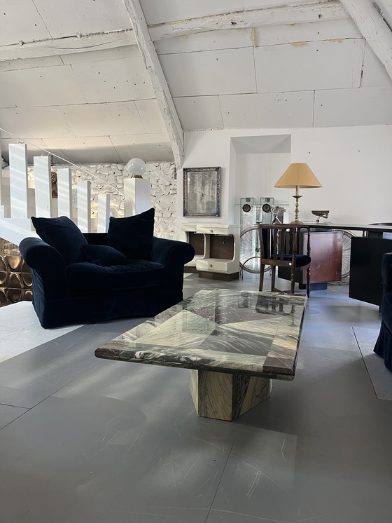 Image 1 of Mesa de centro rectangular de mármol 70s