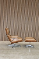 Sillón Vitra Eames Lounge + Otomana - Piel Premium F Camel