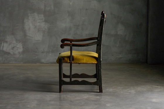 Image 1 of Rustic Folk Art Armchair, France, 19th Century