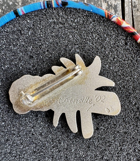 Image 1 of Wunderschöne Corneille-Vogelbrosche (Silber/Emaille) + Schachtel