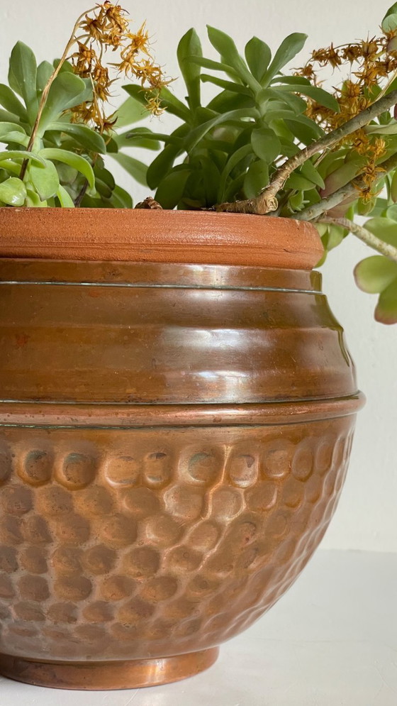 Image 1 of CACHE-POT di VILLEDIEU Francia Rame patinato d'epoca