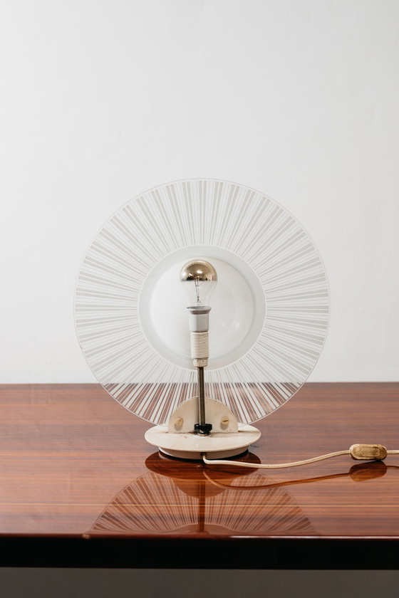 Image 1 of Vintage 1980s Postmodern Glass Design Lamp