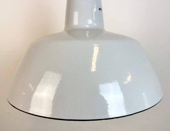 Image 1 of Industrial Grey Enamel Factory Pendant Lamp from Philips, 1960s