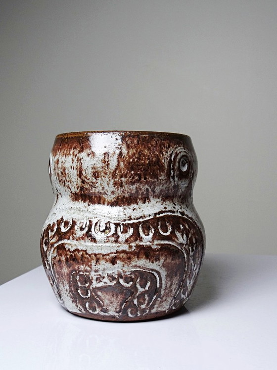 Pot chouette vintage en grès émaillé Alain Granet, Vallauris années 1960-1970 – Objets déco, Ceramic (photo 4 of 9)