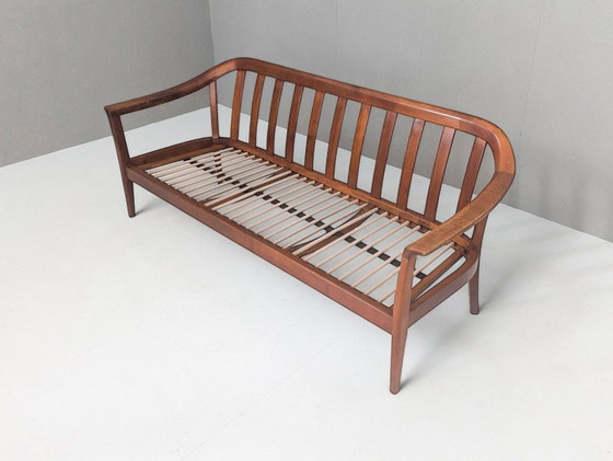 Image 1 of Wilhelm Knoll Mid Century Kersenhouten Sofa, Duitsland, 1960