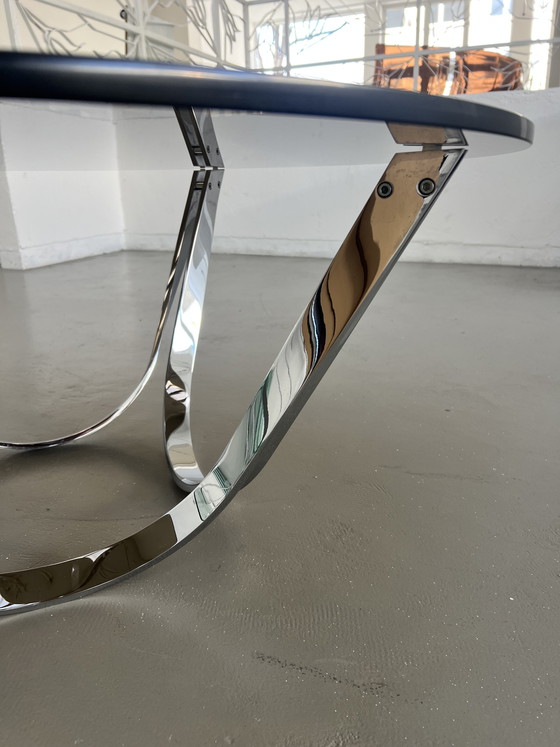 Image 1 of Model 2075 Werner Lindner for Bacher coffee table, chrome and glass