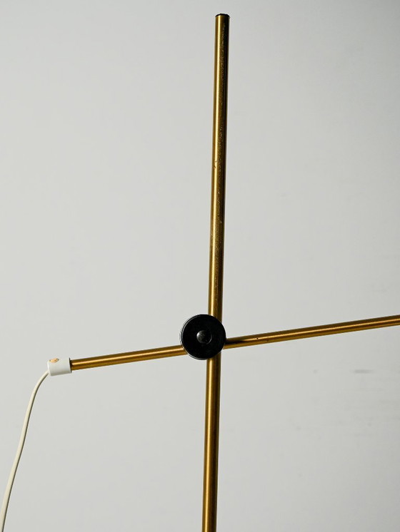 Image 1 of Lampada da terra scandinava in ottone con braccio regolabile