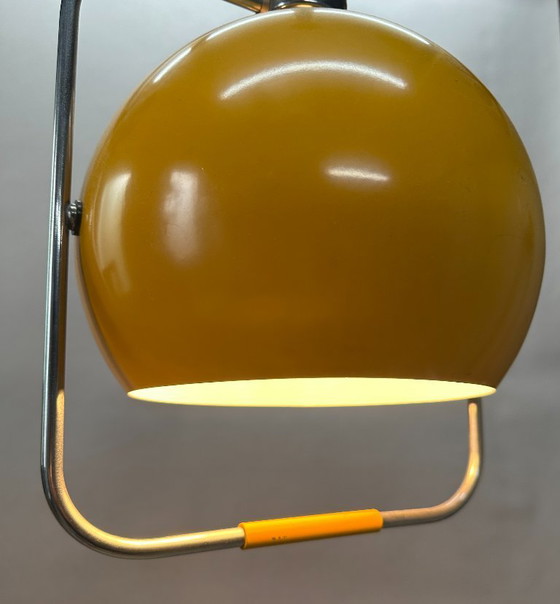 Image 1 of GEPO Space Age eyeball hanglamp – geel, jaren ’60