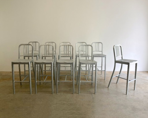 10x Aluminium 1006 Navy Design Barhocker