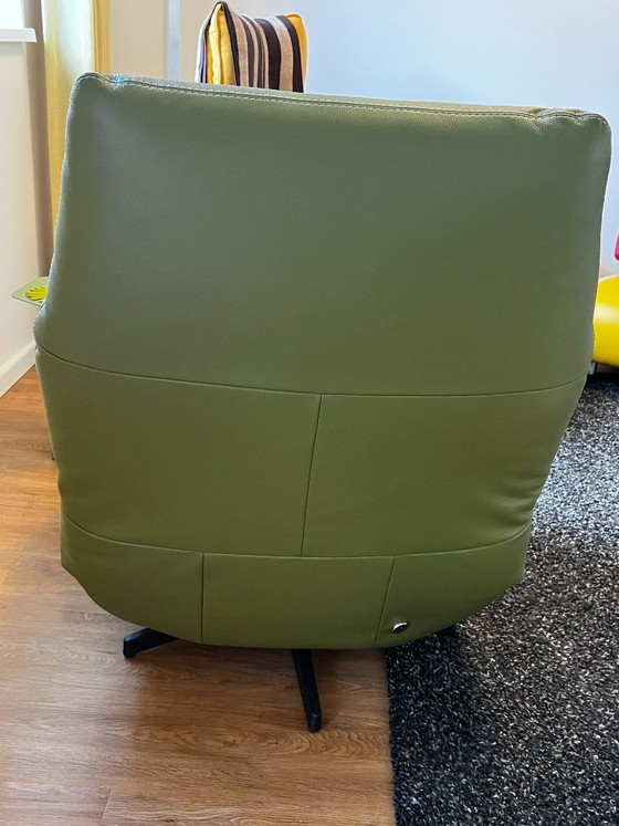 Image 1 of Luxury Thomas Electric Recliner Chair - Apple Green Toledo Leather, Dual Motor, Headrest & Lumbar Support - Like New
