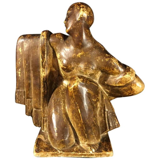 Sculptures Art Déco Cubiste Atelier Plâtre Femme Nue par Jean Canneel, années 1930
