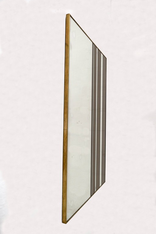 Attributed to Romeo Rega Mid-Century Modern Italian Bicolor Wall Mirror, 1970s