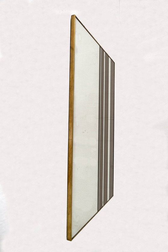 Image 1 of Attributed to Romeo Rega Mid-Century Modern Italian Bicolor Wall Mirror, 1970s