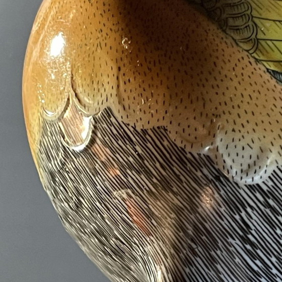Crested Bird Polychrome Porcelain & Ormolu Sculpture, 1970s – Bronze, Wood, Hollywood Regency (photo 12 of 19)