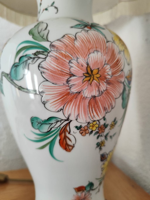 Vintage Chinese Ceramic Table Lamp | Hand-Painted | 80 cm
