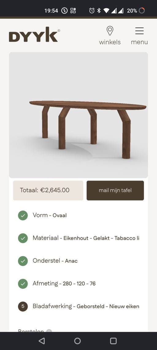 Wooden Oval Table Dykk 280 x 120, As New