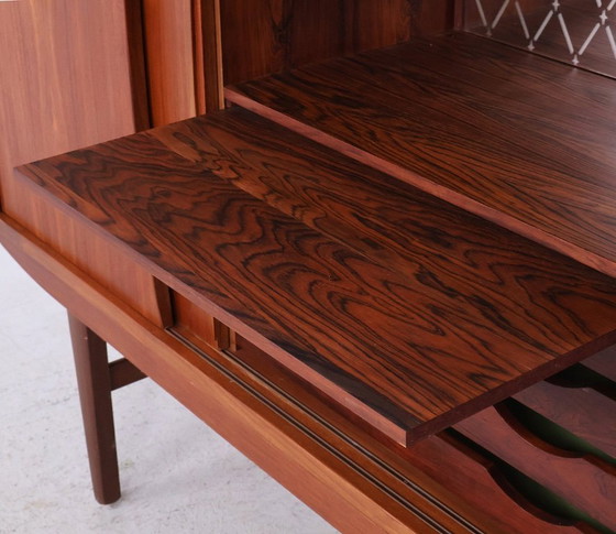 Image 1 of Vintage hoog teak dressoir met 4 schuifdeuren, 1960s