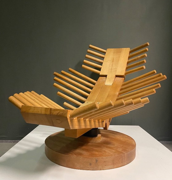 O.F. BLAHA 'KOALA' LOUNGE CHAIR, NETHERLANDS 1960S, Swivel chairs, Wood, Metal, Brown, Design (photo 8 of 8)