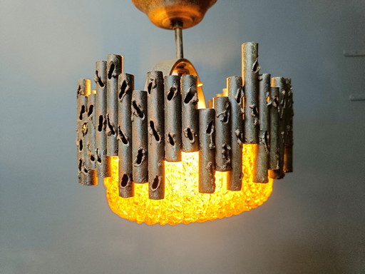 Lampes suspendues brutalistes de Marcello Fantoni, années 1960
