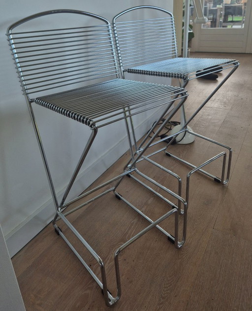 Set di 2 sgabelli da bar Till Behrens, anni '80, postmoderno