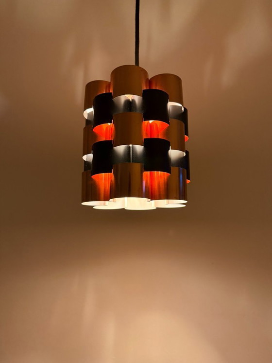 Image 1 of Vintage Werner Schou Coronell Elektro messing hanglamp – Deens design uit het midden van de 20e eeuw