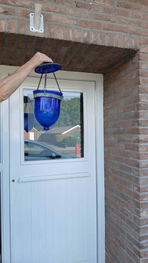 Hängeleuchte Deckenlampe Laterne Glas Brocante