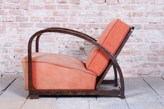 Sillón reclinable Art Déco restaurado, de J. Halabala, UP Závody, República Checa. Década de 1920. – Sillones (photo 7 of 11)