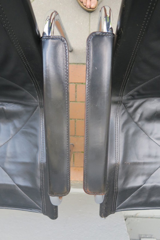 Image 1 of 2 poltrone in pelle di Hans Eichenberger per Strässle anni '80