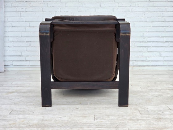 Image 1 of 1970s, Swedish design by Åke Fribytter, armchair, furniture leather.