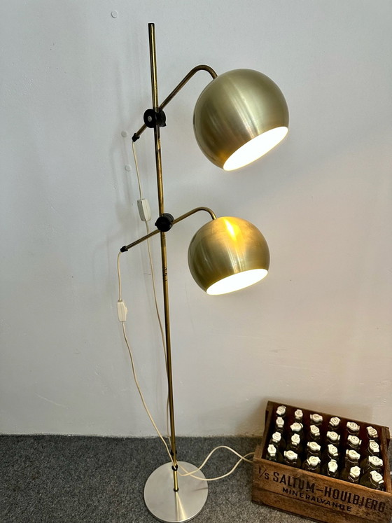 Lampadaire Mid Century Space Age Eye Ball années 60 70 Vintage, Métal, Doré (photo 6 sur 13)