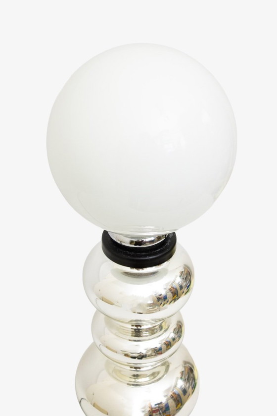 Image 1 of 70’s vintage glazen chrome Space Age tafellamp 