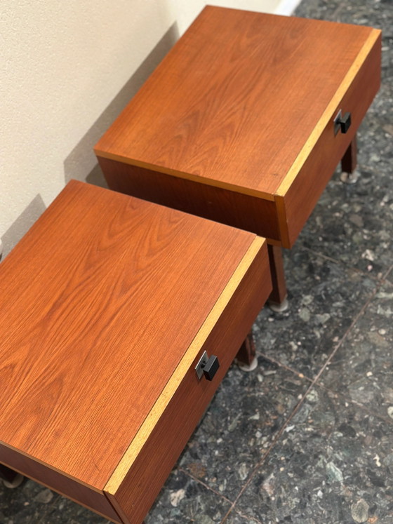 Set di comodini in teak in stile metà secolo – Metal, Scandinavian (photo 4 of 6)