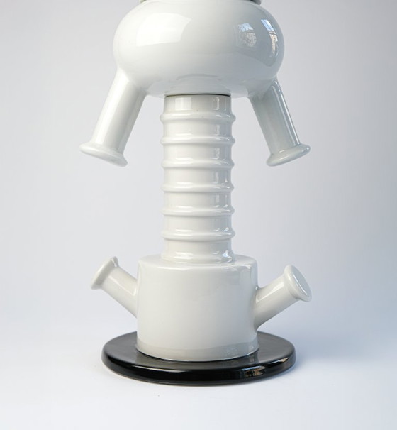 Image 1 of Ettore Sottsass Postmodern "Tigris" Porcelain Vase For Memphis Milano, 1983