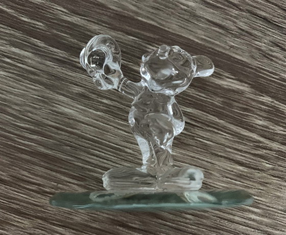 Image 1 of Mickey Mouse crystal figurine on a silver mirrored base